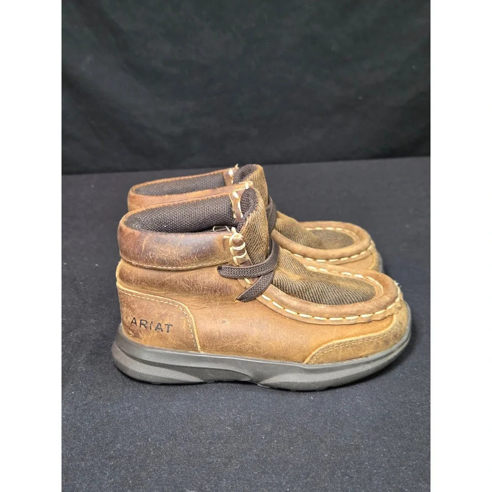 Ariat Lil Stompers Toddler Boys Brown Leather Western Moc Toe Boots A443000302-0